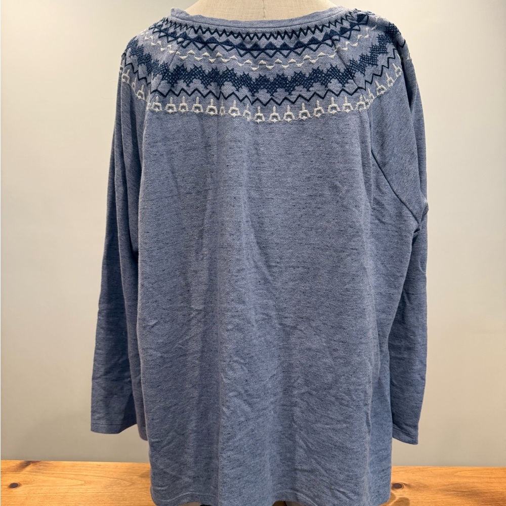 JJill Blue Knit Sweater with Stitch Detail - Picture 4 of 5